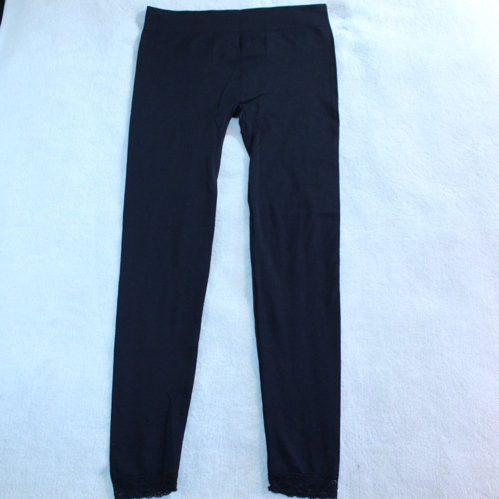 GEORGE Black Leggings / Lace Detail / Size Small